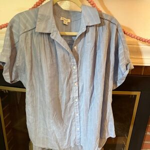 Sundance Company Blue Cotton Button up Blouse